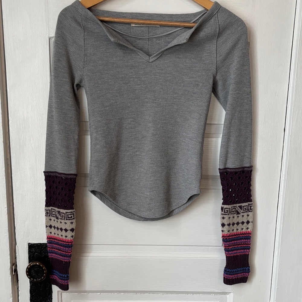 WE THE FREE BY FREE PEOPLE COZY CRAFT CUFF LONG SLEEVE THERMAL TOP - Picture 3 of 13